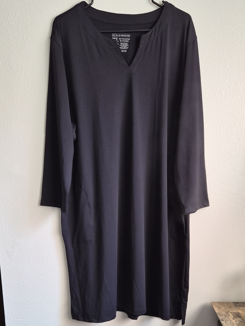 Light Bare UPF 50+ UV Protection Black Midi Dress Size 3XL